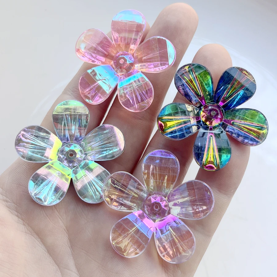 40mm shiny AB floral rhinestones suitable for hairpin dress jewelry home decoration accessories 10pcs/lot