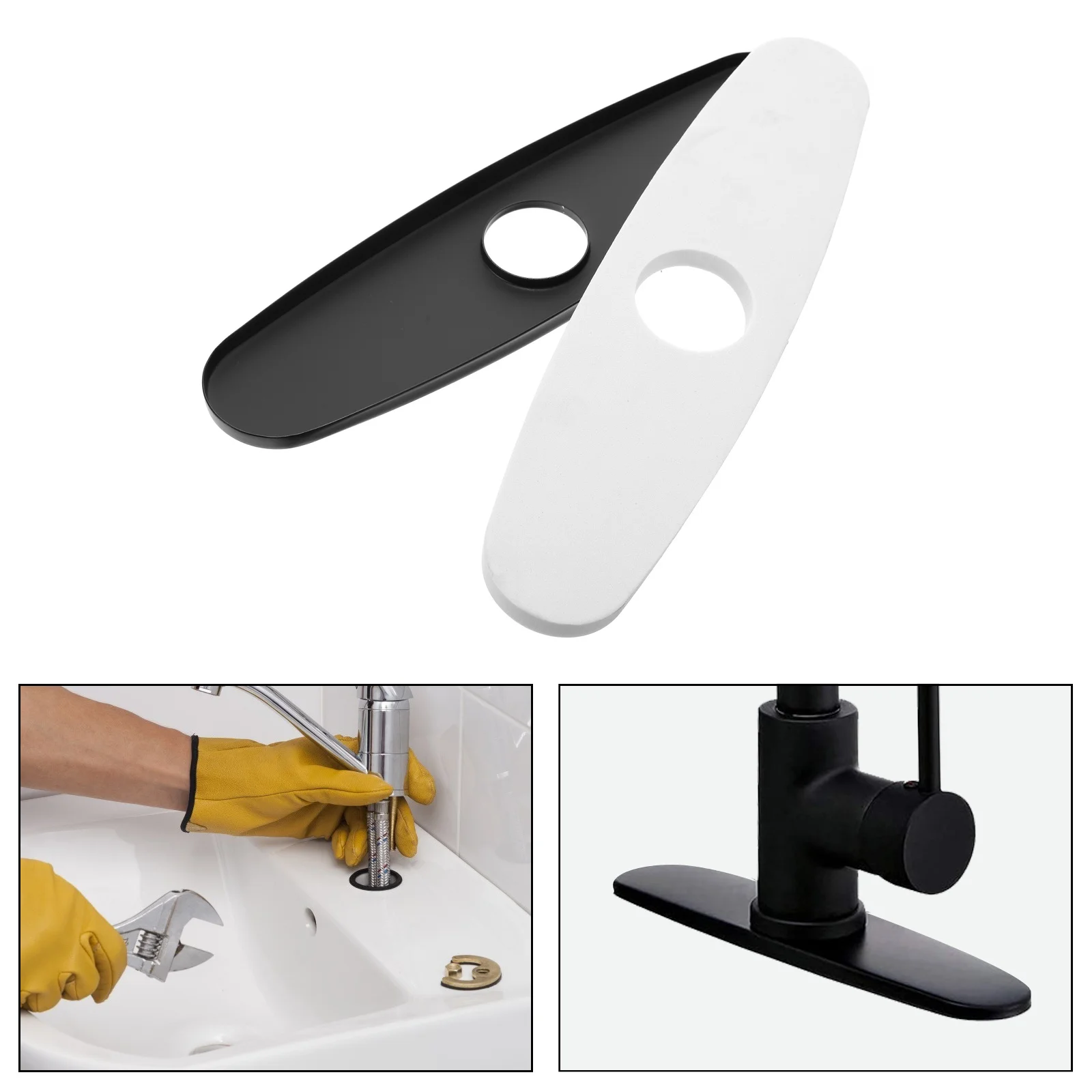 

10 Inch Stainless Steel Sink Hole Cover Brushed Faucet Deck Plate For Single Hole Installation Kitchen Bathroom Accessories