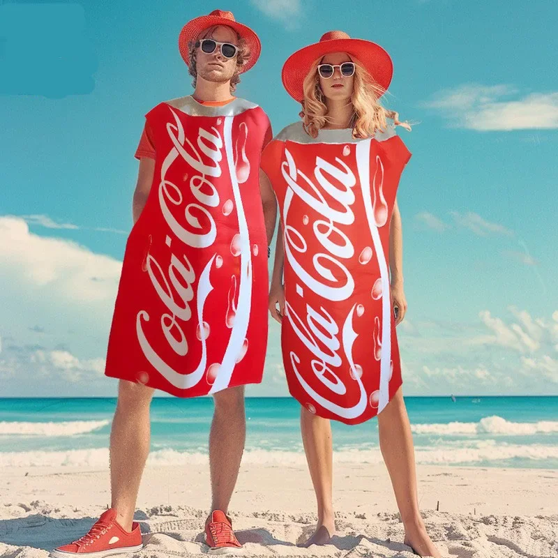 Cosplay Erwachsene Coca-Cola Anzug Leistung Halloween Puppe Cartoon Requisiten Outfits Photoaphy Kostüm Bühnenkostüm für Unisex