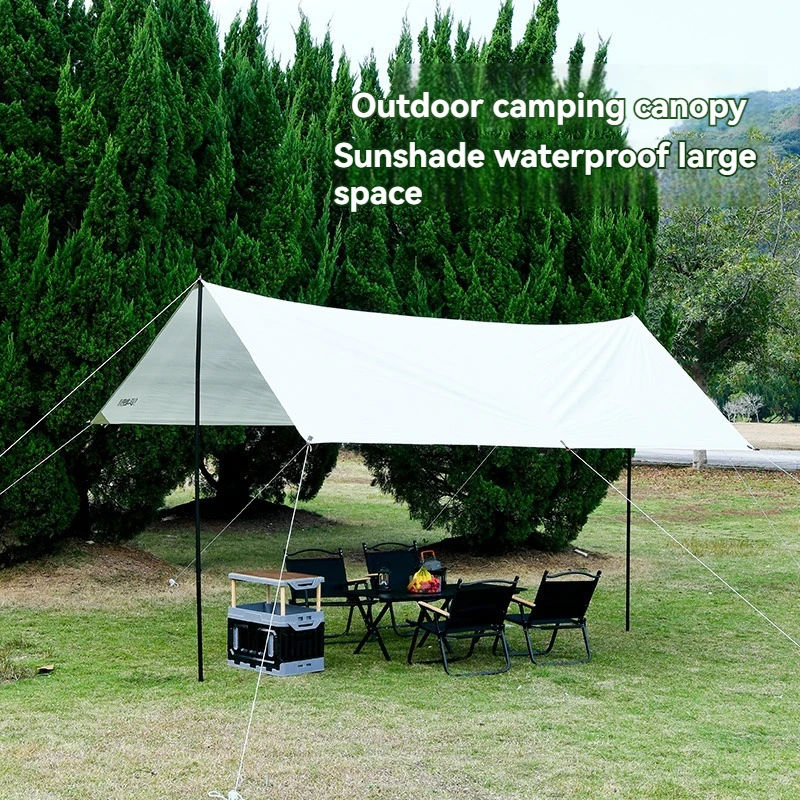 2026 Custom Large Outdoor Portable Canopy Tent Black Vinyl Waterproof Octagonal Butterfly Shape Picnic & Camping Sunshadepromote