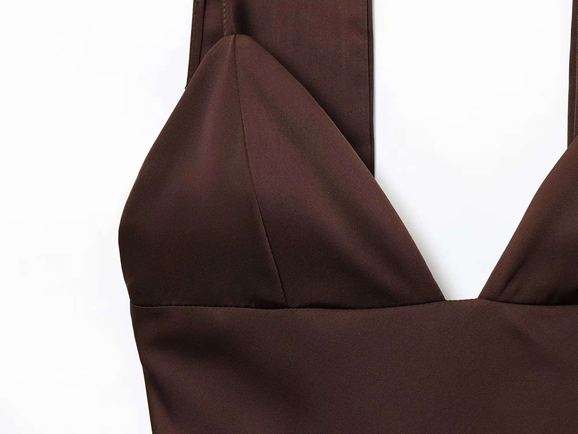 KONDALA Christmas New Year Party Long Dress V Neck Scarf Backless Cami Dress Fashion 2025 Chic Brown Evening Club Dress