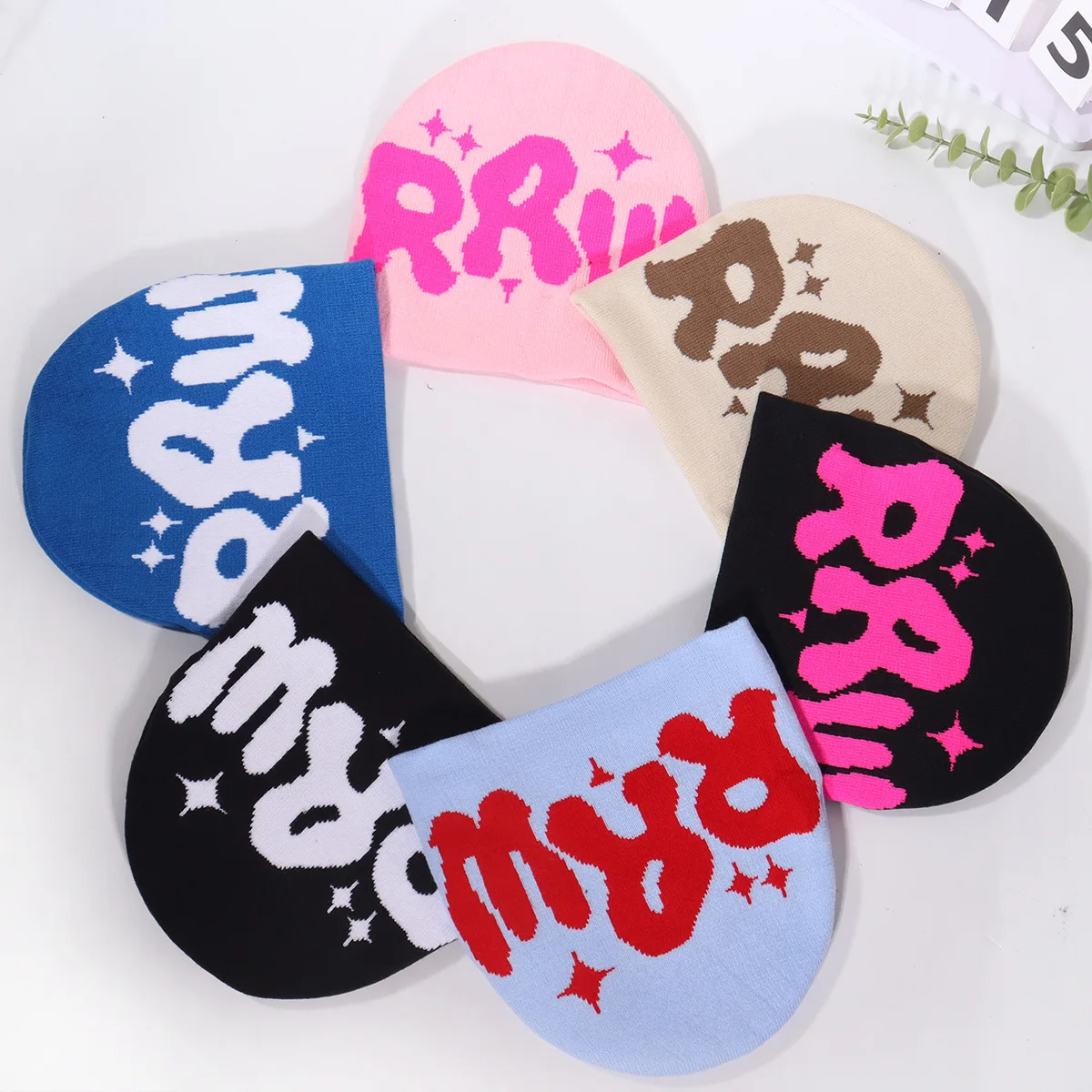 New Knitting Beanies Hat Men Women Letter Paragraph Cap Y2k Warm Fashion Outdoor Hundred Take Cold Beanie Hat