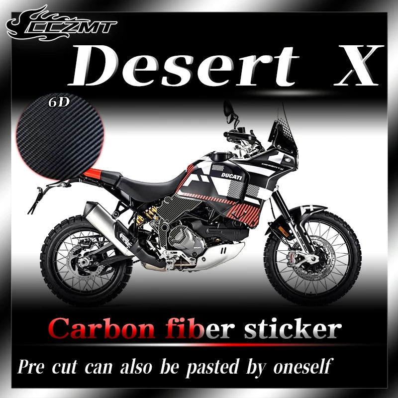 

For Ducati DesertX Desert X carbon fiber fuel tank protection sticker body decoration sticker accessory modification