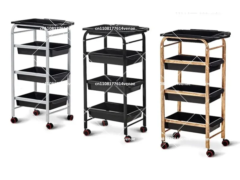 Hair Salon Trolley Cart, Barber Shop Tool Cart with Storage, Multi-Function Beauty Trolley for Stylist