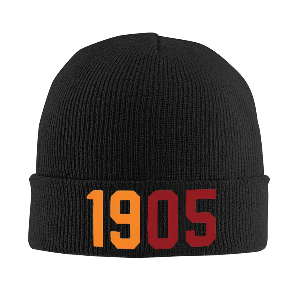 Bold orange numbers dark background date sports Men Women Unisex Knitted Hat Beanie Pullover Cap Winter Thermal Warm Christmas O