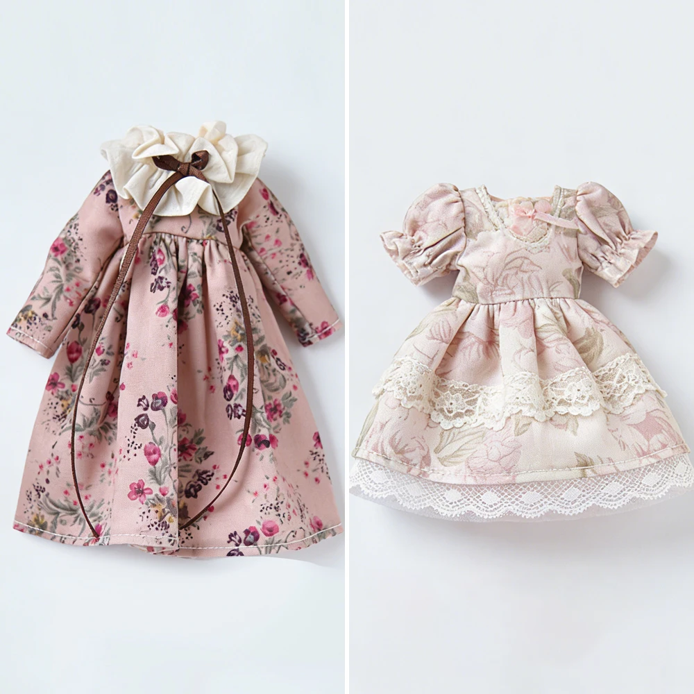 Blyth 옷 블라우스 플리츠 스커트 유니폼 메이드 홀리데이 드레스 레이스 꽃 드레스 Ymy Licca Azones Ob22 24 27 인형 액세서리