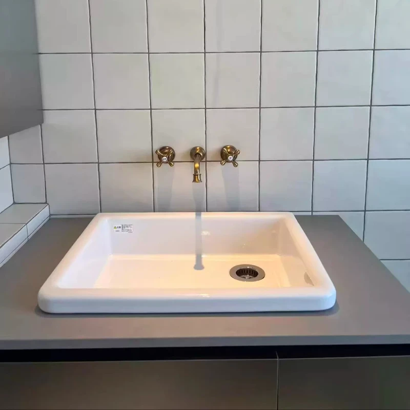 Household toilet Embedded washbasin Ceramic basin Large capacity laundry sink counter basin