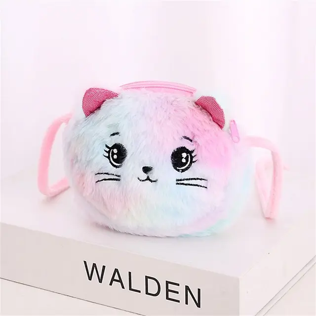 Rainbow Color Cat Messenger Shoulder Bag Purse for Kids Mini Lovely Pockets Plush Stuffed Dolls Soft Handbags Gift for Girls 4 Rainbow Color Cat Messenger Shoulder Bag Purse for Kids Mini Lovely Pockets Plush Stuffed Dolls Soft Handbags Gift for Girls 4