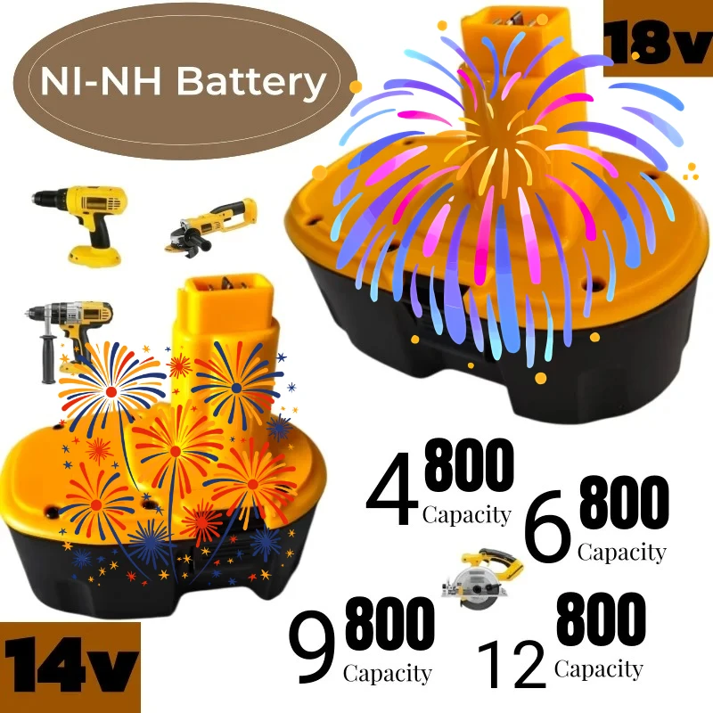 Rechargeable 14V‑18V Power‑Tool Battery 4800‑12800mAh Built‑in BMS Board For Drill And Impact Wrench