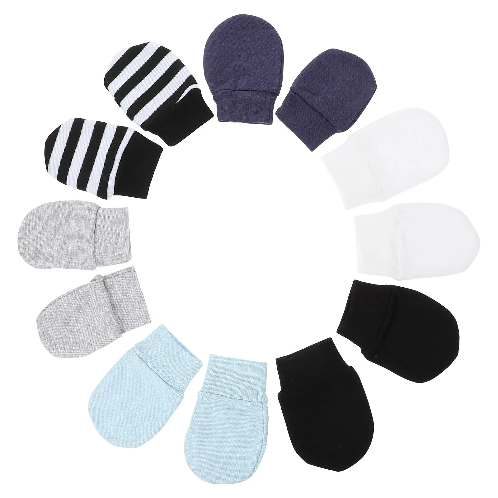 

6 Pairs Baby Anti Scratch Mittens Protective Gloves for Newborn Soft Infant Hand Protectors Comfortable Cotton