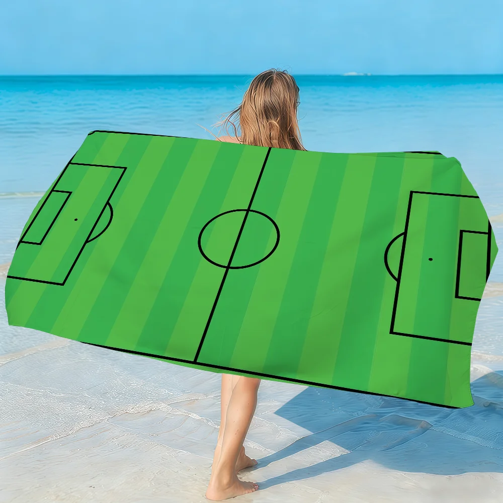 Football Field Towel Soft Lightweight Anti-Sand Large Beach Towel Quick-Drying Bath Sports Family