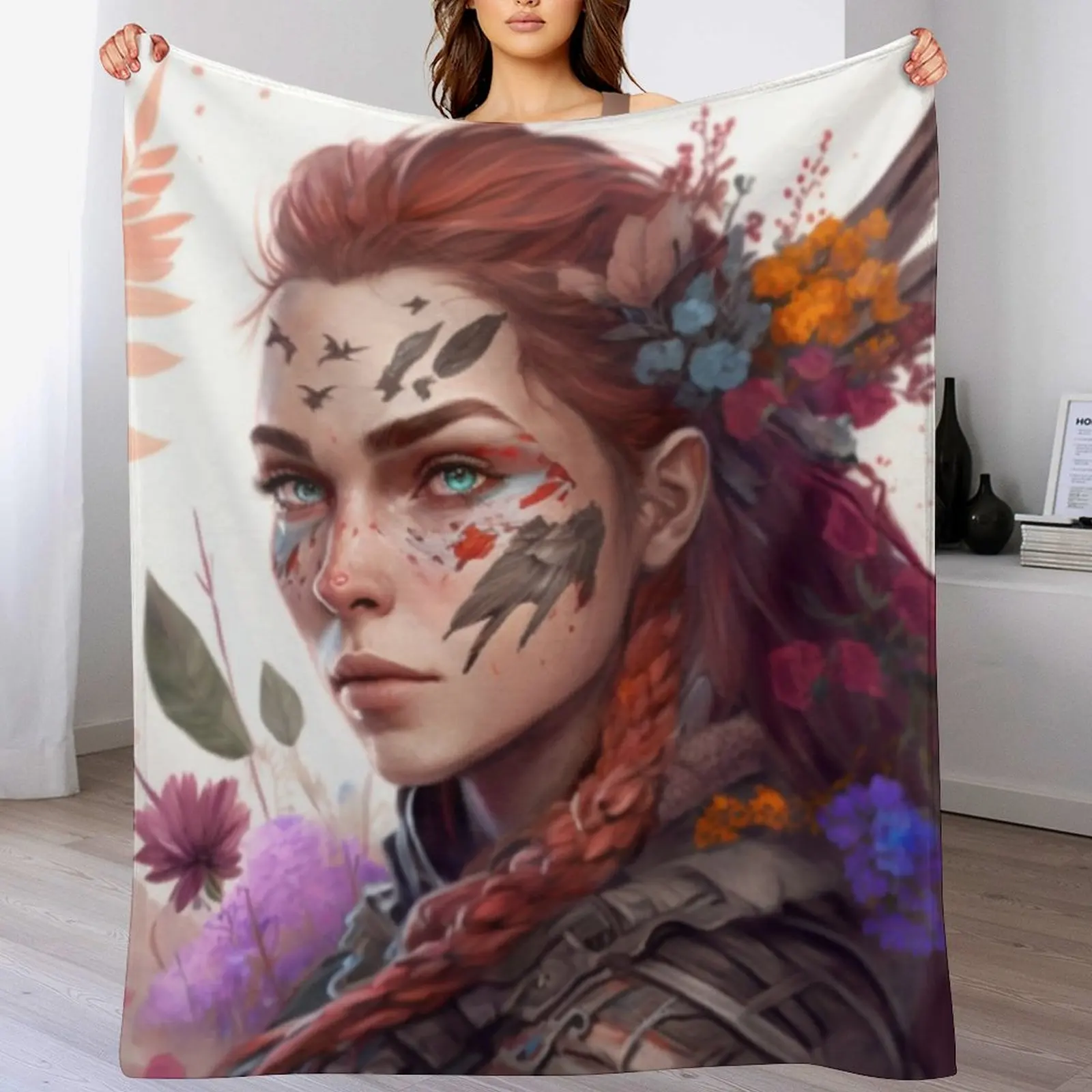 

Horizon zero dawn Aloy Throw Blanket Sofas Sofa Quilt Retros Plush Blankets