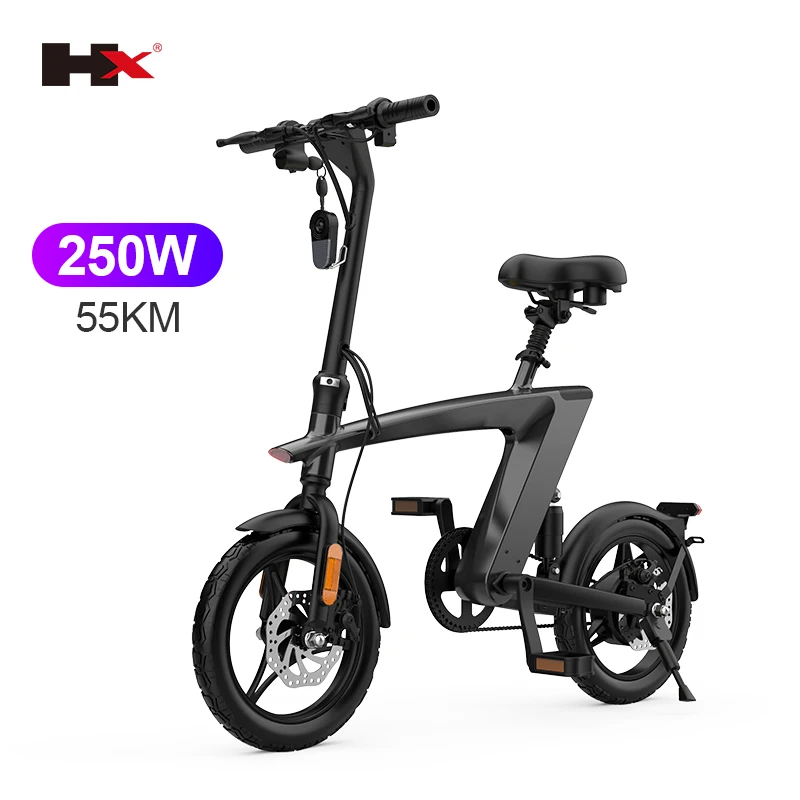

China Buy Unique Design Electric Folding Bike 45-55KM Max Range with Speaker 250w Motor 14 Inch air Tyre Electric Bicycle
