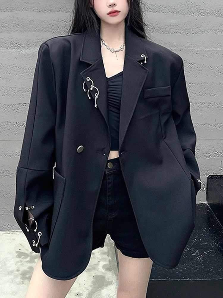 Sonneesd 2023 Autumn New Collection Long Sleeves Design Design Shirt For Women Loose Suit Street Explosion Style Black Jacket