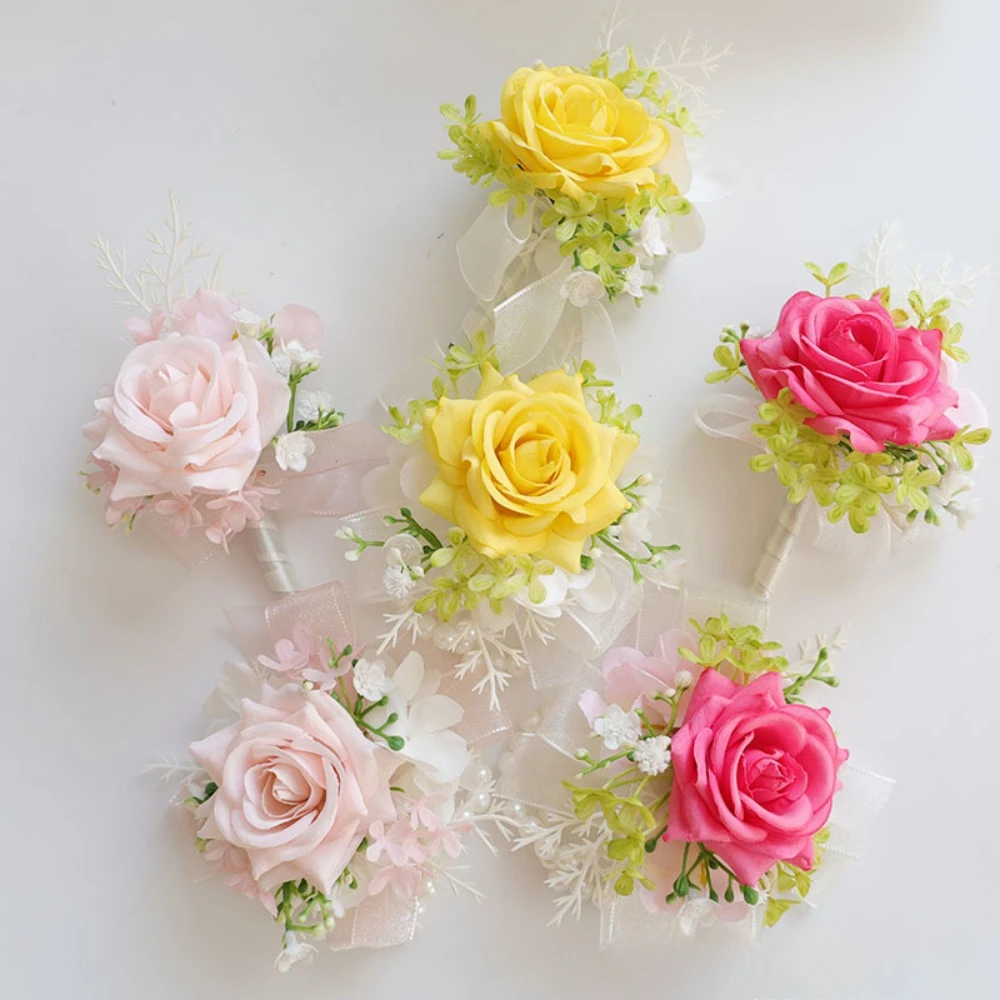 

Classy Artificial Flowers Silk Rose Men Groom Boutonniere Bridal Wedding Party Decorations
