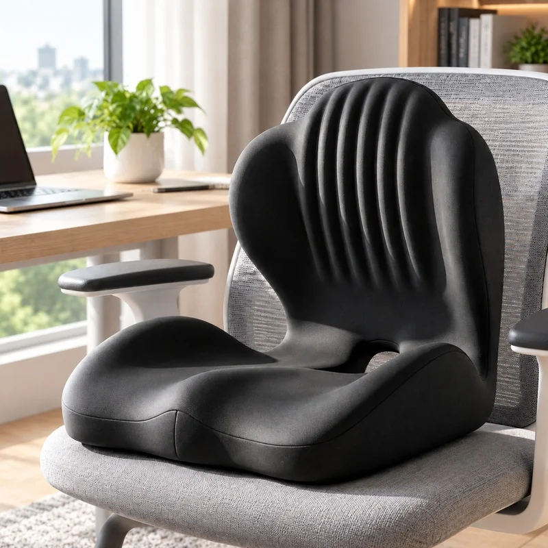 Comfortable Memory Foam Lumbar Support Cushion for Car and Office Seating, Designed to Relieve Back Stress