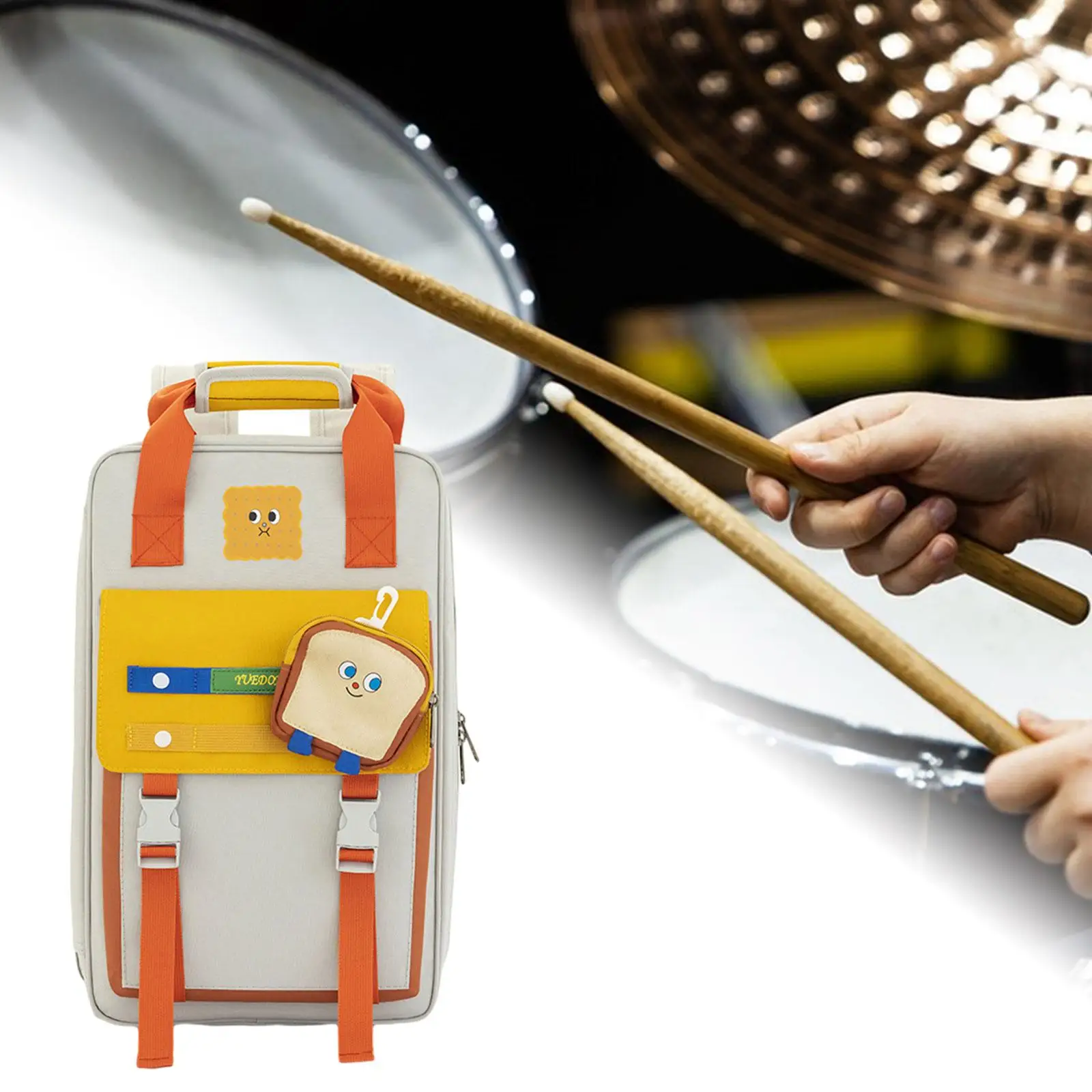 

Handbag Percussion with Extra Pocket Drum Sticks Bag for Adults Kids Mallets