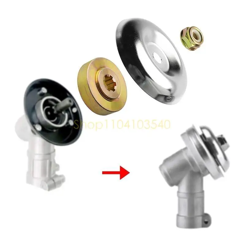 02DC 9 Pcs/Set Gardening Machine Lawnmower Blade Adapter Weed Trimmer for Head Blade Adapter Kit for String Trimmers Brush Cu