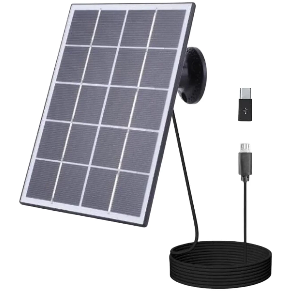 For 3w 5V Solar Panel Compatible with For Arlo for Ring For eufy For blink Doorbell USB Cameras Monocrystalline IP65