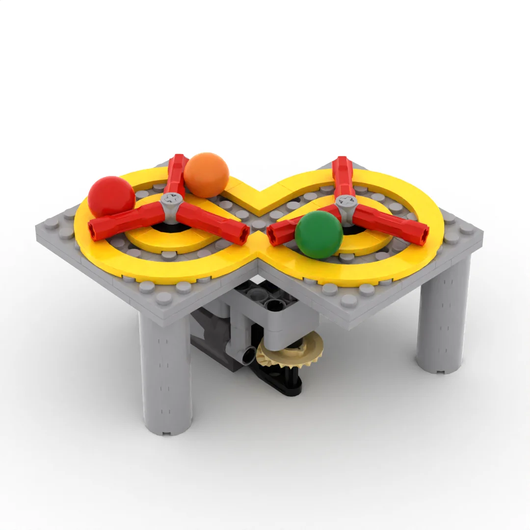MOC STEM Technological Ball Turntable Building Blocks Science Toys For Student Antistress Assembly Bricks Teaching Aid Kit