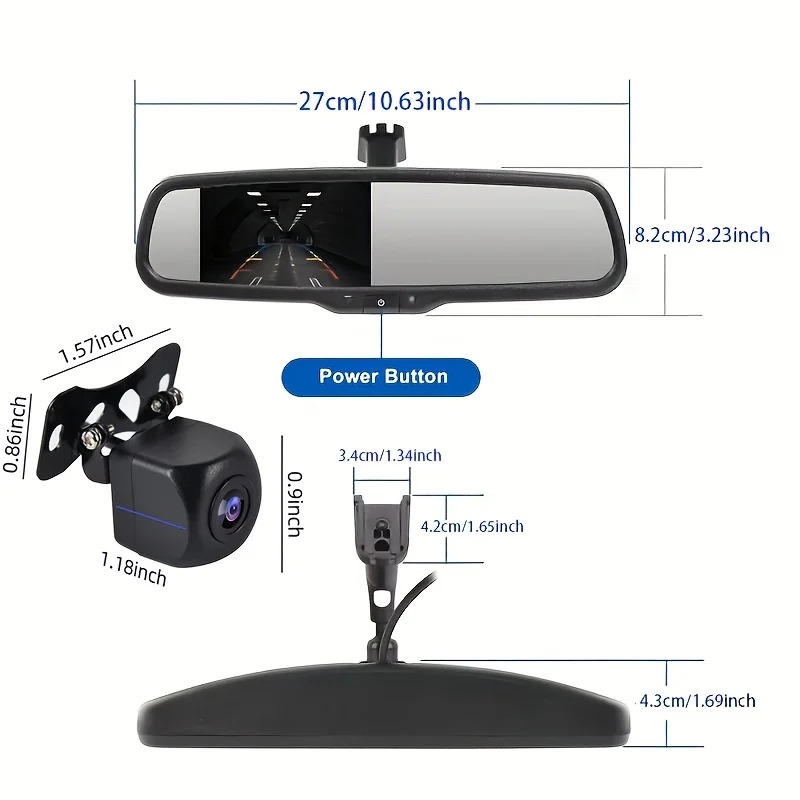 4.3in Monitor Backup Camera Kit | Compatible with BUICK/CHEVROLET/FORD/HONDA/TOYOTA & 20+ Car Models