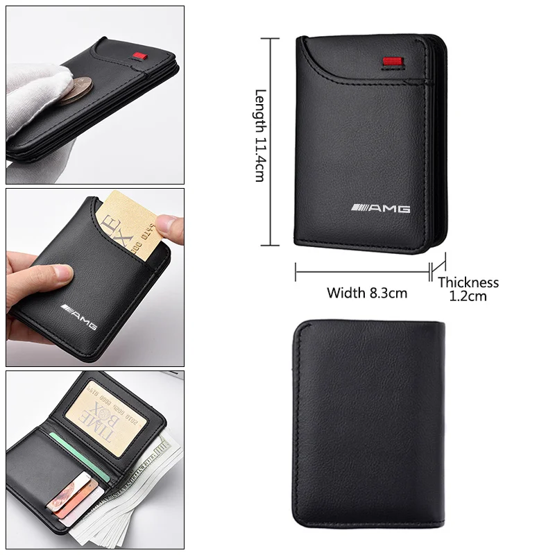 PU Car Mini Wallet Lightweight Large Capacity Wallet Accessories For Mercedes Benz AMG W204 W205 W203 W211 W212 W213 W201 W210