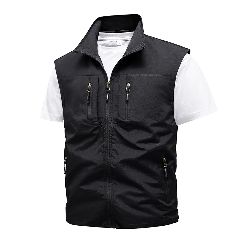 Outdoor Work Vest Men's 2024 Summer 6XL Multi-Pocket Mesh Sleeveless Jacket Casual Men's Retro Unloading Hunting Vest Coat