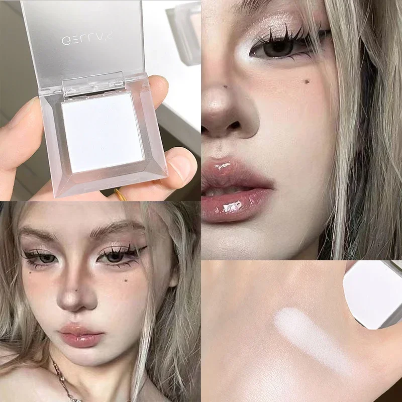 Matt weißes Gesicht Text marker Make-up Illuminator 3d Nase Schattierung Kontur Palette Augen kopf liegend Seidenraupe Hochglanz Make-up Produkt