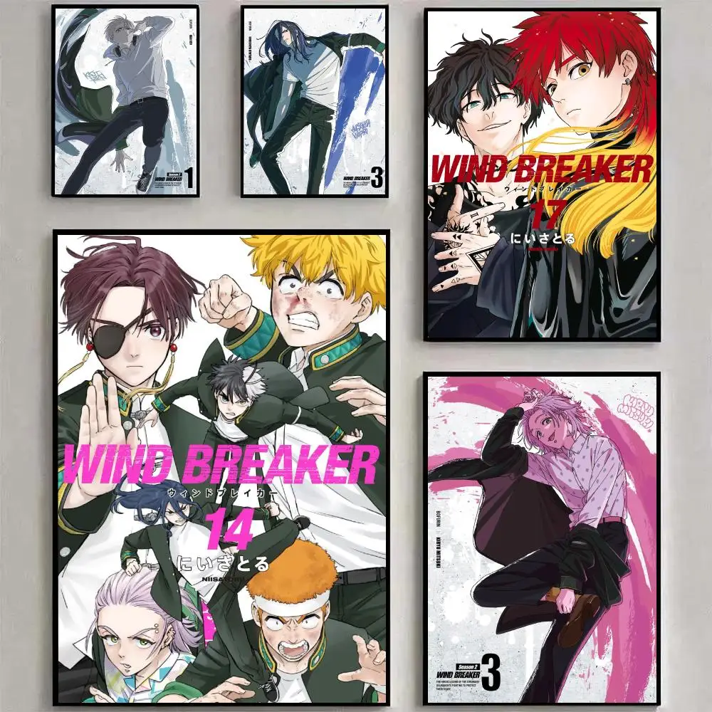 Anime Wind Breaker Poster Home Living Bed Room Bar Hallway Sticky Wall Art Printing Waterproof Aesthetic Decor