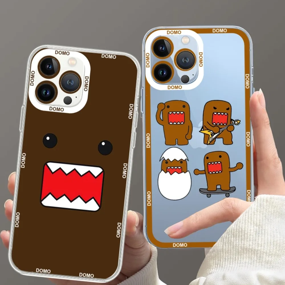 Cute Domo-kun Phone Case For iPhone 11 12 Mini 13 14 Pro Max Transparent Shell