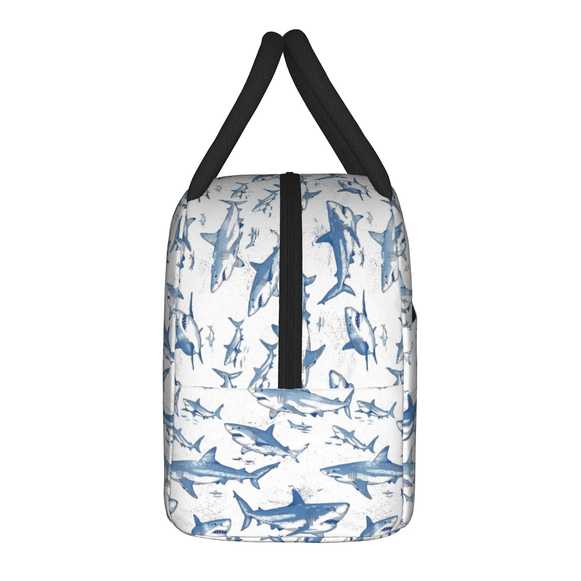 Shark Ocean Animal Insulated Lunch Bag Portable  Meal Container Thermal Bag Tote Lunch Box Beach  Travel Food Handbags