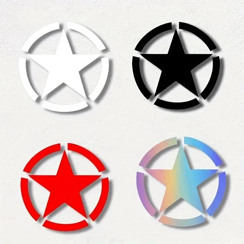 2pc Army Five-pointed Star Refit Stickers Motorcycle Stickers for Fuel Tank Fender Waterproof Racing Helmet Creative Car Decals