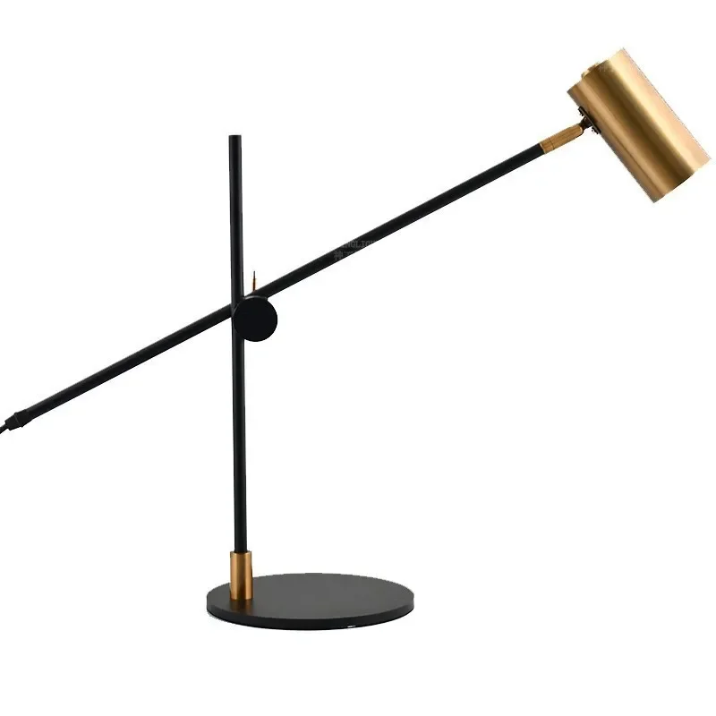 Simple desk lamp long rod rocker arm LED creative desk Nordic decorative lighting hotel living room bedroom bedside lamp
