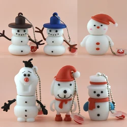 cartoon snowman pen drive 4GB 8GB 16GB 32GB usb flash drive christmas tree 64GB memory USB stick128GB U disk cute christmas day