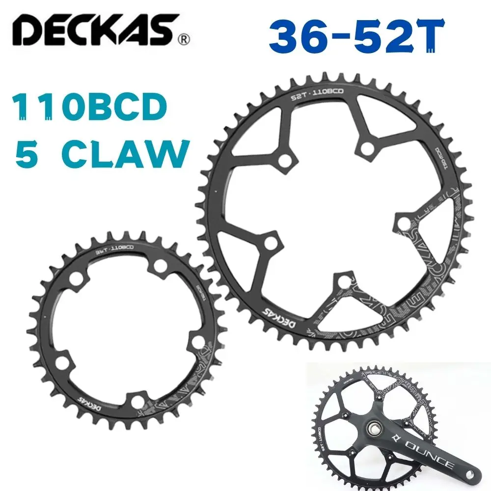 DECKAS 110BCD 5 CLAW ​Road Bike Narrow Wide Chainring 36T-52T Bicycle Chainwheel forShimano SRAM Bicycle Crank Accessories