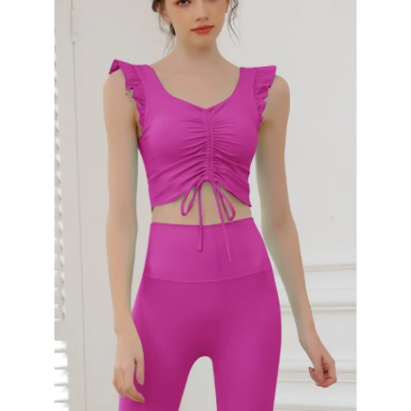 

Women's Yoga Set Elastic Fitn Clothing Profional Tight Sports Suit Nylon Fabric Summer Collection