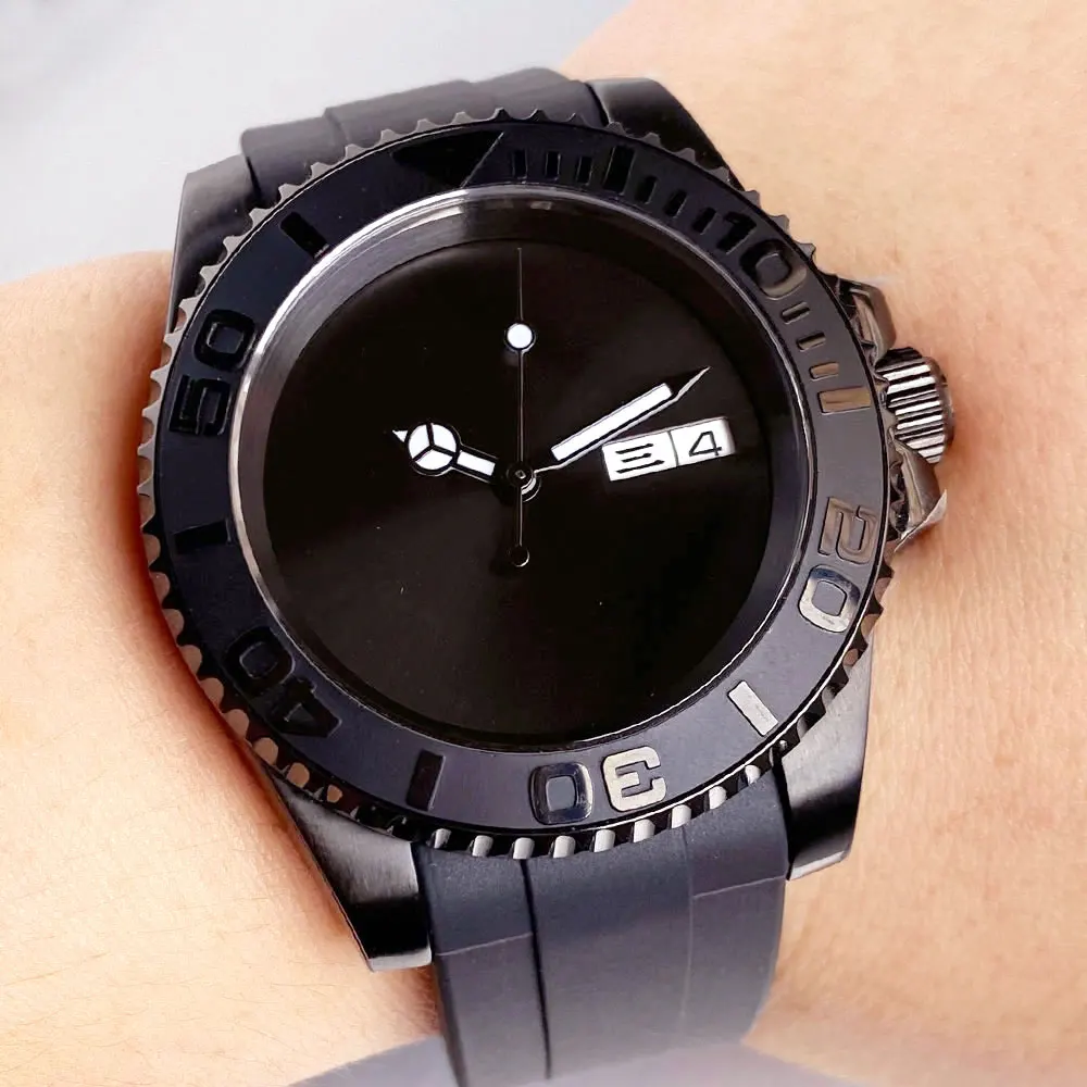 

Tandorio 200M Водонепроницаемые NH36A Черный циферблат Автоматические мужские часы для плавания и дайвера Резиновый ремешок Корпус с PVD-покрытием Сапфировые часы с дисплеем даты и недели