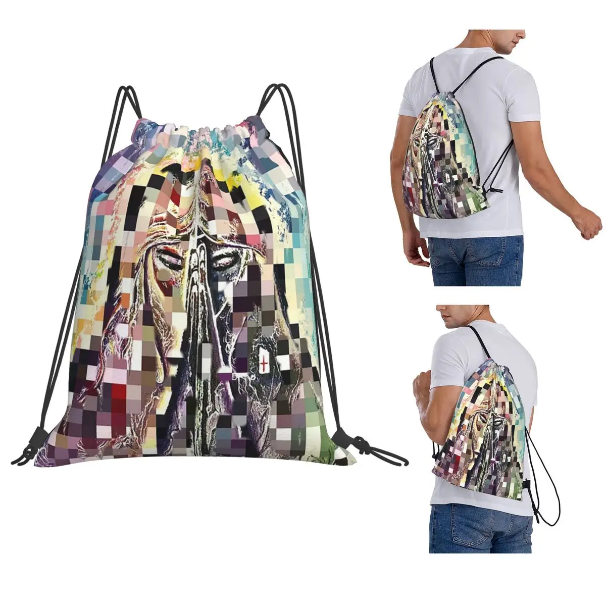 Prayer Backpacks Portable Drawstring Bags Sports Bag Book Bags for Man Woman School