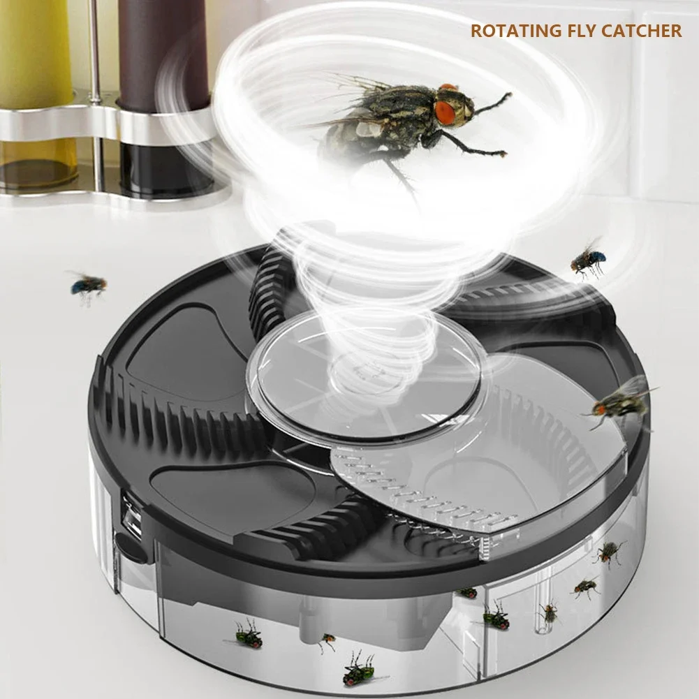 

Automatic Fly Catcher 1200mAh Physical Fly Catching USB Rechargeable Plug-In Kitchen Flytrap Quiet Pest Catcher Insect Reject