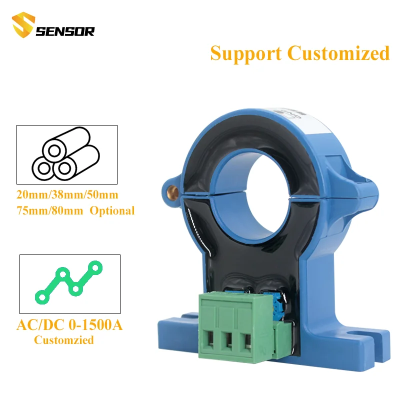 Imagem -02 - Transdutor Atual de Hall da C.c. da C.c. da C.c. Transmissor Sensor Atual 0100a 0200a 0500a 0-1000a 4-20ma 0-10v 0-5v