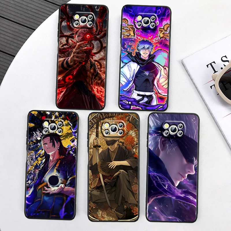 

Anime J-Jujutsu Kaisen Cool For Xiaomi Mi Poco F5 F4 F3 X6 X5 X4 X3 M6 M5 M5S M4 M3 C65 Pro GT NFC 5G Black Soft Phone Case