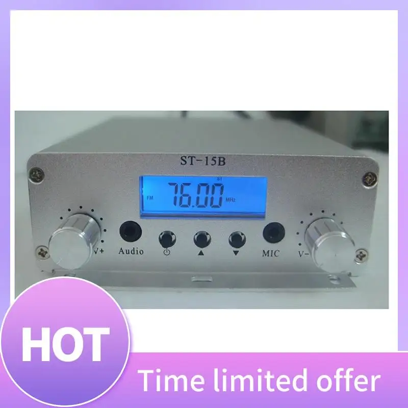 

B68A FM Transmitter Stereo 15W FM Radio 76-108Mhz BNC Multi-Functional Convenient Portable Practical Transmitter Durable Easy In
