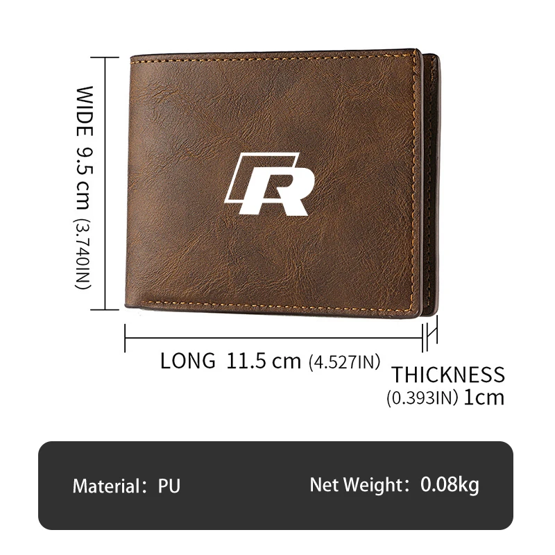 Men Wallet Car Logo Leather Coin Purse Personalised ID Card Holder For VW Golf 5 7 Jetta Sagitar Magotan Passat Tiguan Scirocco