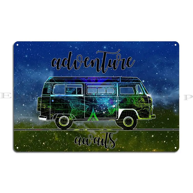 Adventure Awaits 2 Metal Plaque Poster Design Sign Cinema Cave Customize Tin Sign Poster