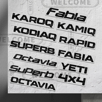 3D Metal For Skoda Kamiq Yeti Octavia Rapid Kodiaq Karoq 4X4 Fabia Superb Logo Car Letter Emblem Badge Sticker Trunk Decals