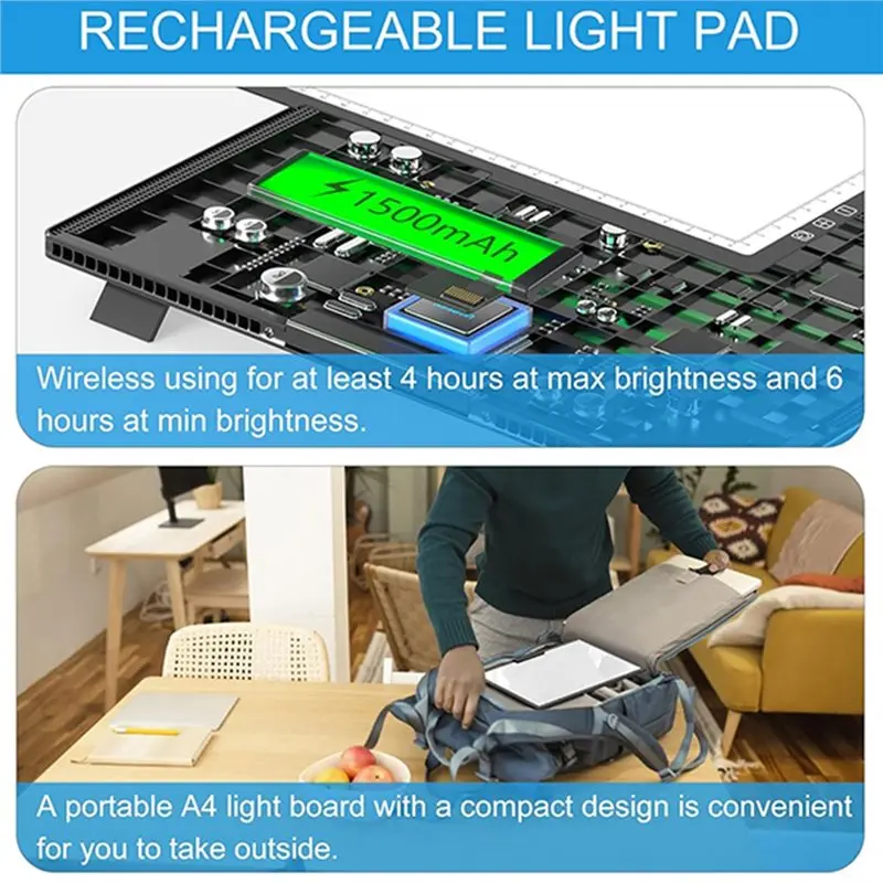 2025 Trend A4 Copy Tracing Light Pad Rechargeable With Type-C Port, Ultra-Thin Painting Light Board, Led Light Table