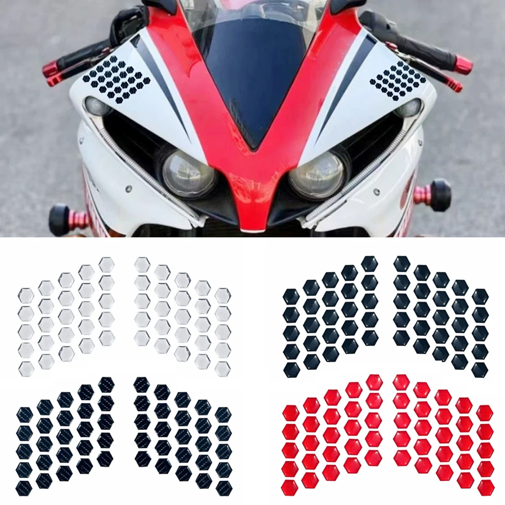 Hexagon Type Thickened Waterproof Sticke for Motorcycle Riders Transparent Black 3D Motorcycle Anti Collision Oil Tank Sticker