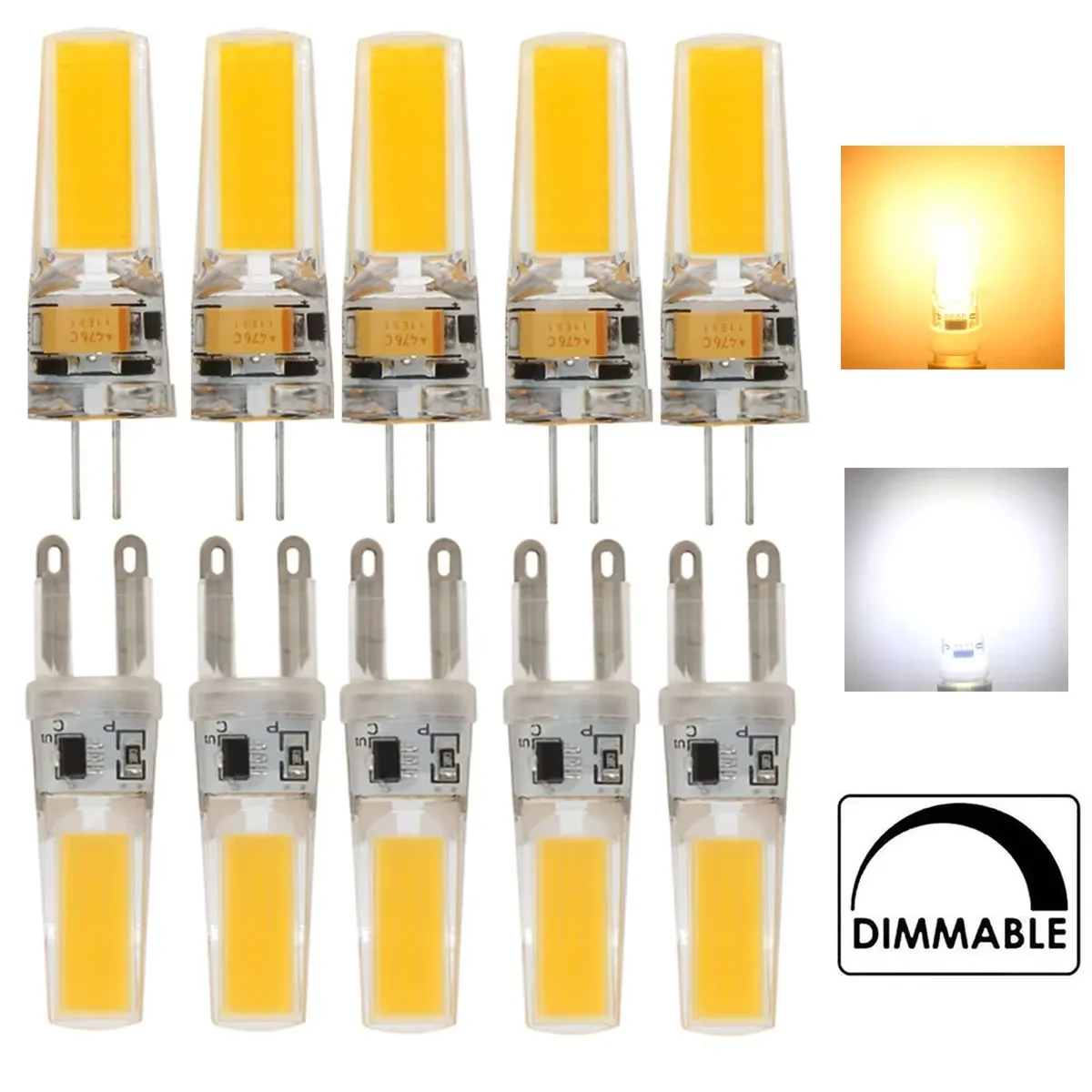 Dimmable G4 G9 COB LED Light Bulbs 12V 220V Volt 3W 6W Lamp Replace 40W Incandescent Halogen Chandelier Lighting Decorative