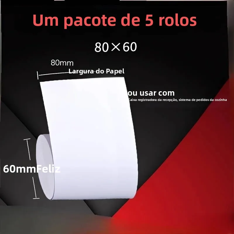 感熱紙ロール-80x60-キャッシュレジスター用紙-スーパーマーケット-レストラン-テイクアウトショップ-プリンター用汎用印刷紙