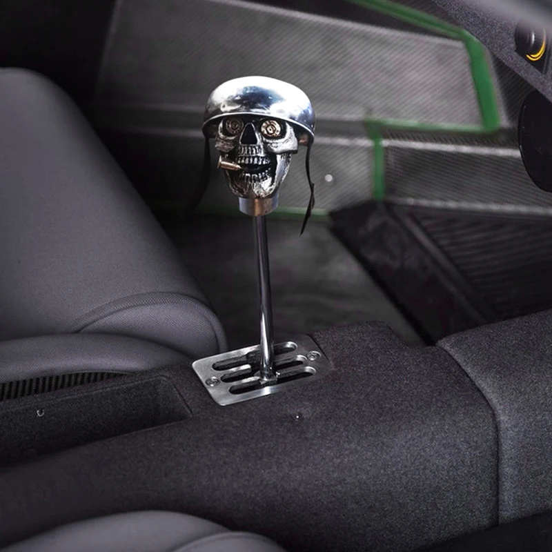 Skulls Soldier Grip-Handcrafted Gear Knob Sliver Devil Skulls Car Stick Shifter Handle Skeleton Style Automatic Transmissions